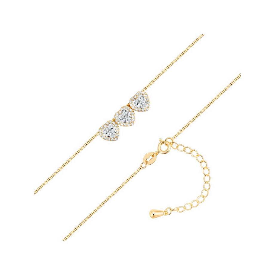 Lulu & Jane  Collier Cœur Laiton Zircon 