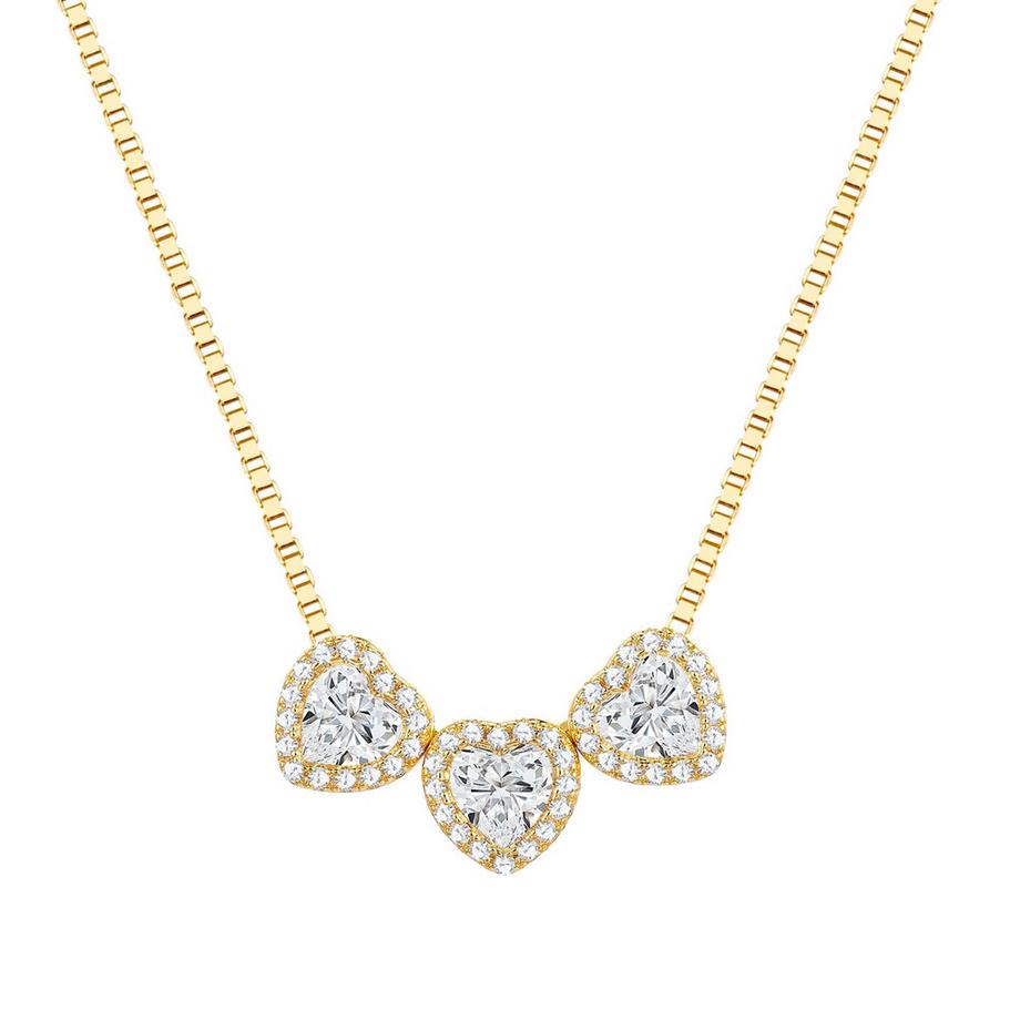 Collier Cœur Laiton Zircon
