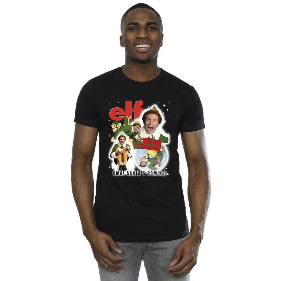 Elf OMG Santa's Coming T-Shirt Stampata  