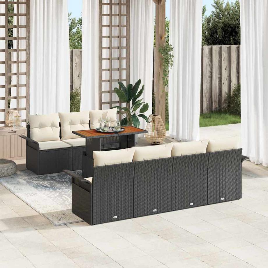 VidaXL Mobilier de jardin poly rattan  