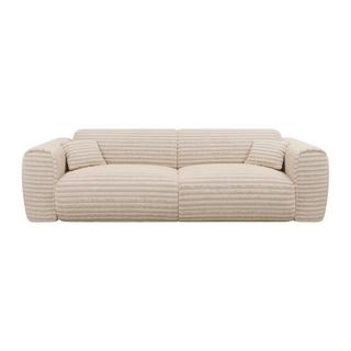 Vente-unique Sofa 4-Sitzer mit Matratze - grob gerippter Cord - Beige - POGNIA  