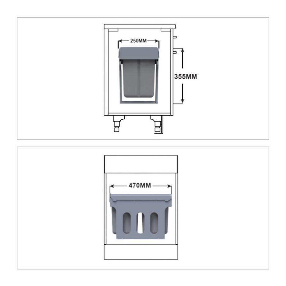 B2X Cestini per la raccolta differenziata a estrazione 2  