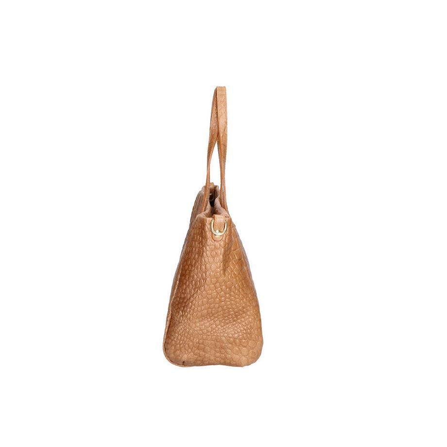 Gave Lux Schultertasche Krokodilprägung Leder  