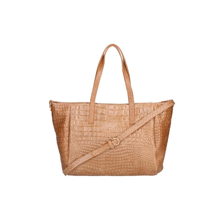 Gave Lux Schultertasche Krokodilprägung Leder  