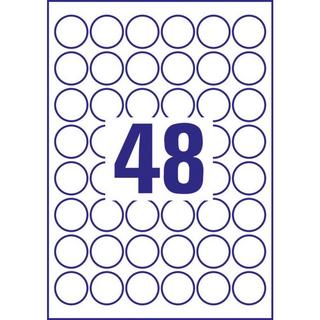 Avery-Zweckform Etichetta a pellicola Ø 30 mm Pellicola in poliestere Bianco 960 pz. A tenuta permanente Stampa  