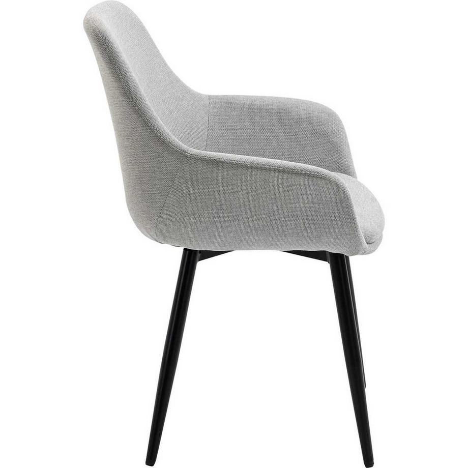mutoni Chaise avec accoudoirs gris clair (lot de 2)  