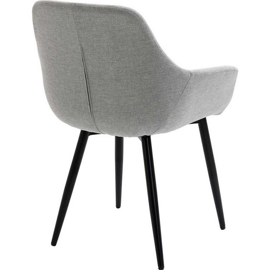mutoni Chaise avec accoudoirs gris clair (lot de 2)  