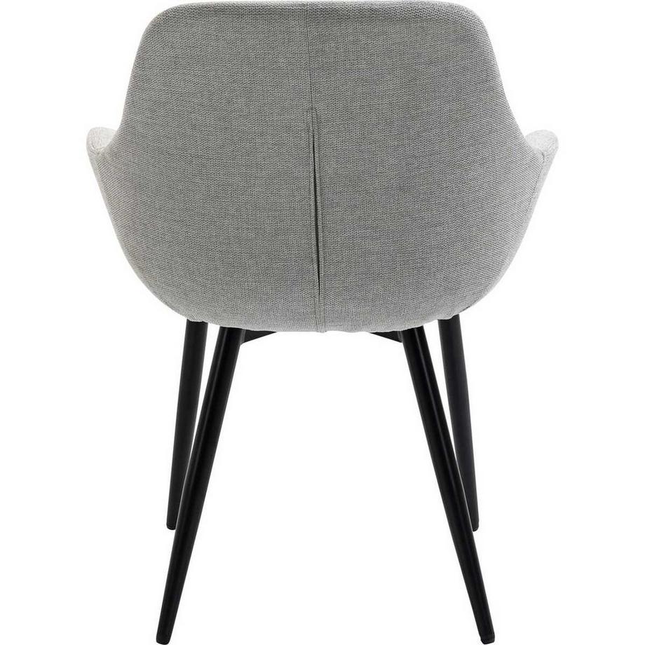 mutoni Chaise avec accoudoirs gris clair (lot de 2)  