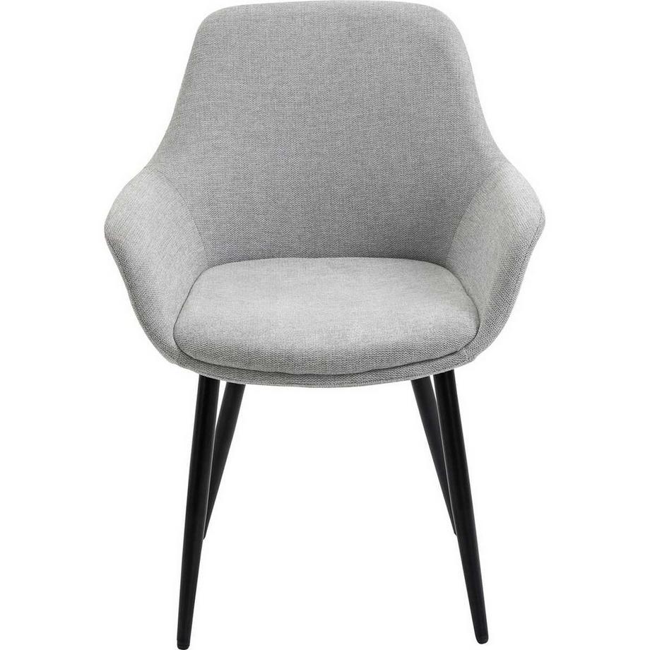 mutoni Chaise avec accoudoirs gris clair (lot de 2)  