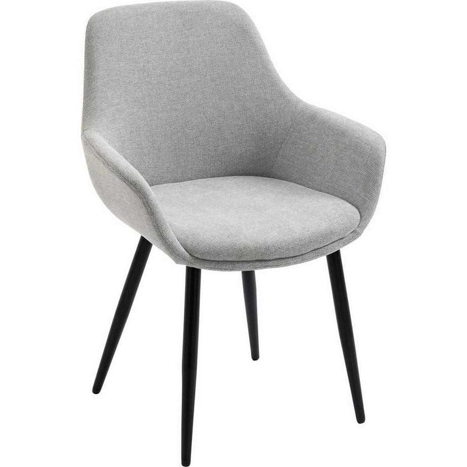 mutoni Chaise avec accoudoirs gris clair (lot de 2)  