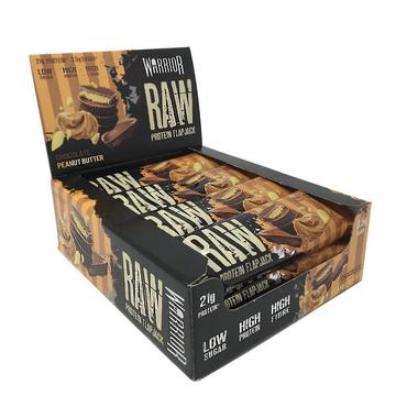 Raw Pein Flapjack 75g Warrior Riegel (Packung mit 12 Stück) | Erdnuss-Schokolade