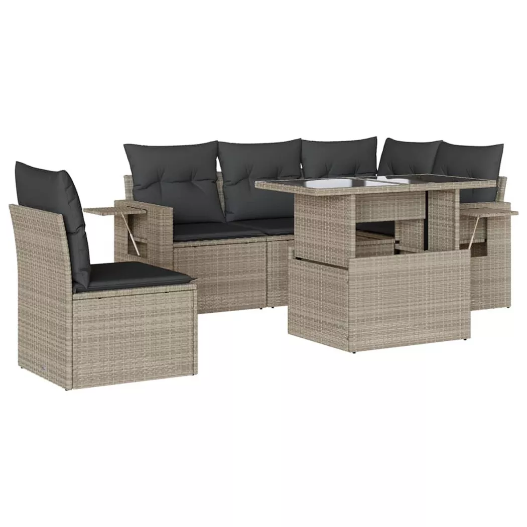 VidaXL - Garten sofagarnitur poly-rattan, One Size, Grau