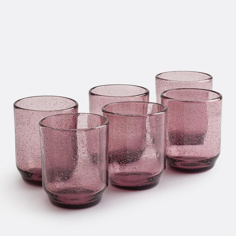 Set von 6 Wassergläsern aus Blasenglas