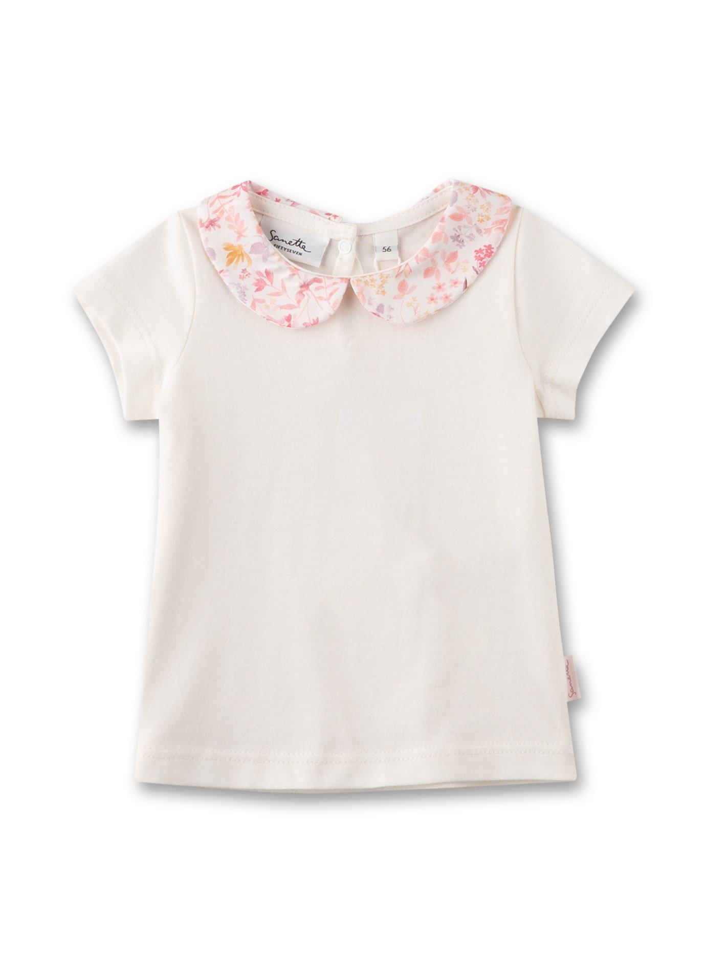 Sanetta Fiftyseven  Baby Mädchen T-Shirt Off-White mit Bubi-Kragen 