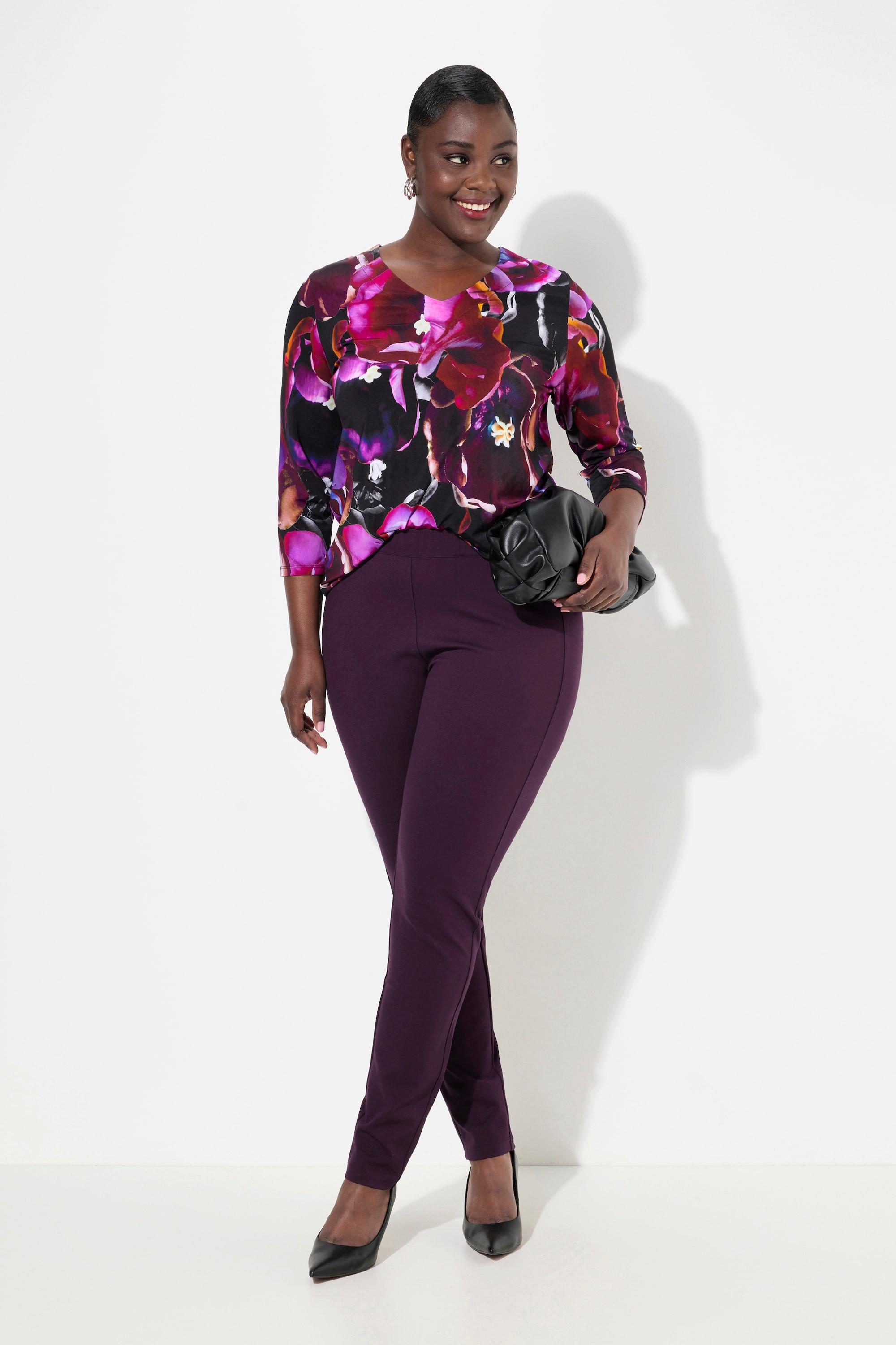 Ulla Popken Sienna Pantalon Punto Coupe Slim Taille Élastique  