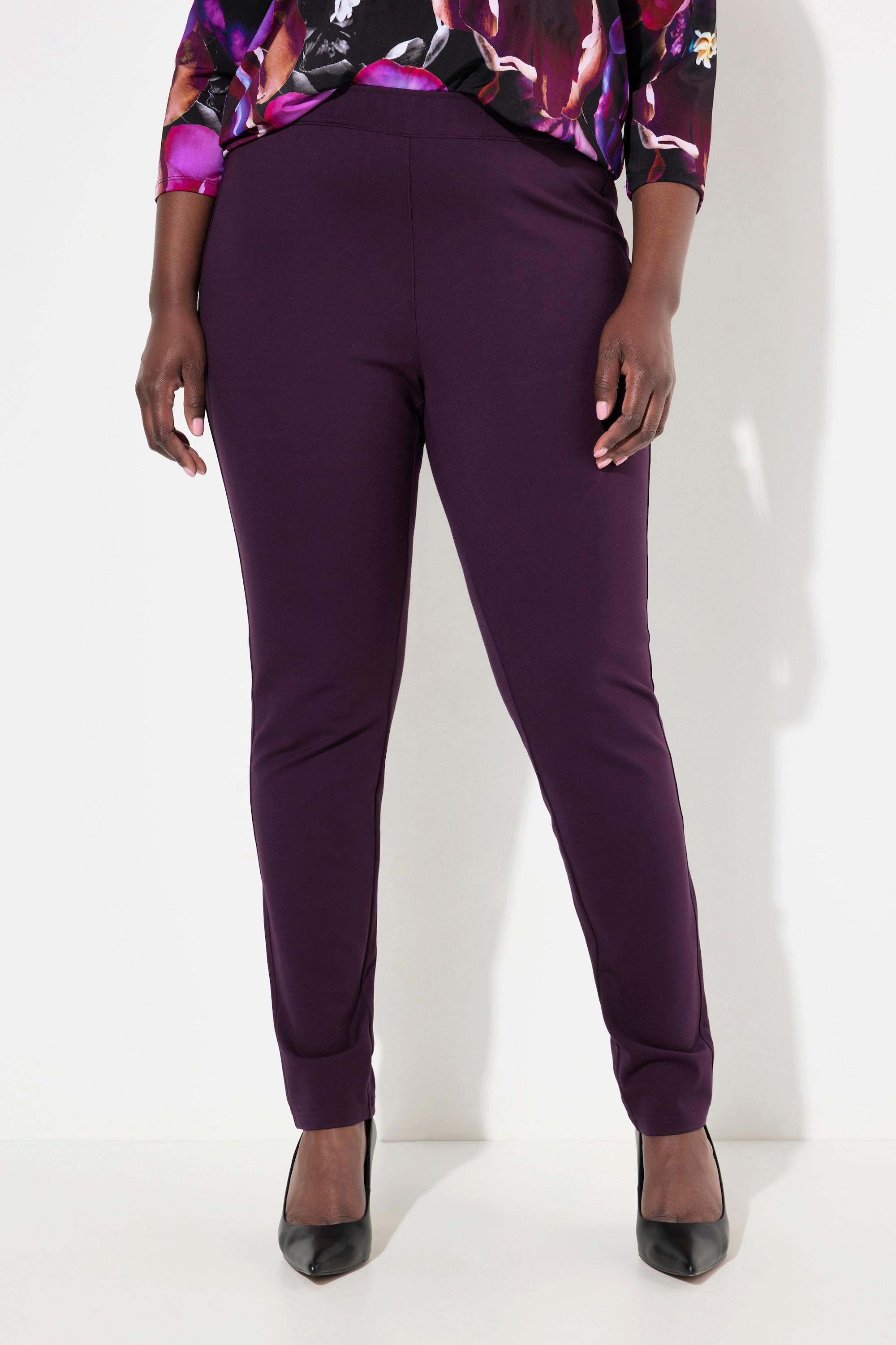 Ulla Popken Sienna Pantalon Punto Coupe Slim Taille Élastique  