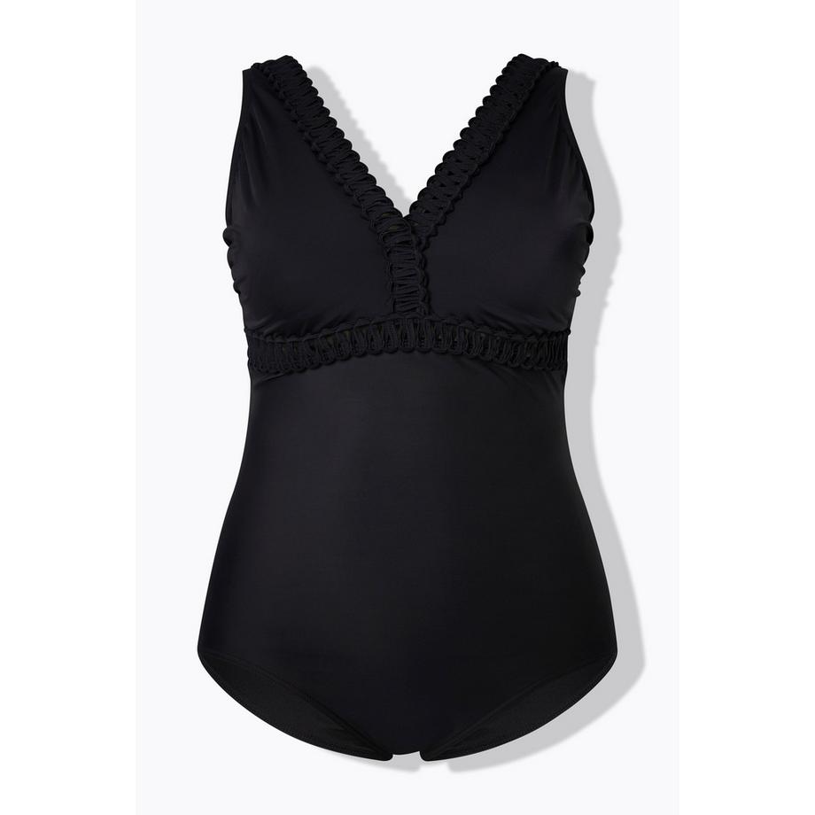 Ulla Popken Maillot de bain Galon Fantaisie Bonnets Souples Dos Plongeant  