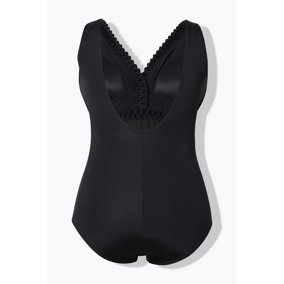 Ulla Popken Maillot de bain Galon Fantaisie Bonnets Souples Dos Plongeant  