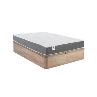 DREAMEA PLAY Ensemble 160 x 200 cm sommier coffre naturel clair + matelas mousse HD mémoire de forme et tissu 3D respirant ép.18cm - HEAVEN de DREAMEA  