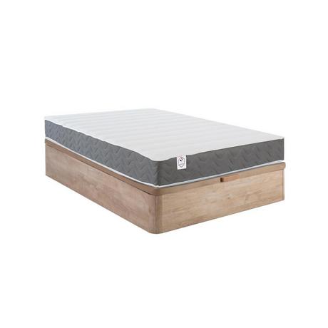 DREAMEA PLAY Ensemble 160 x 200 cm sommier coffre naturel clair + matelas mousse HD mémoire de forme et tissu 3D respirant ép.18cm - HEAVEN de DREAMEA  