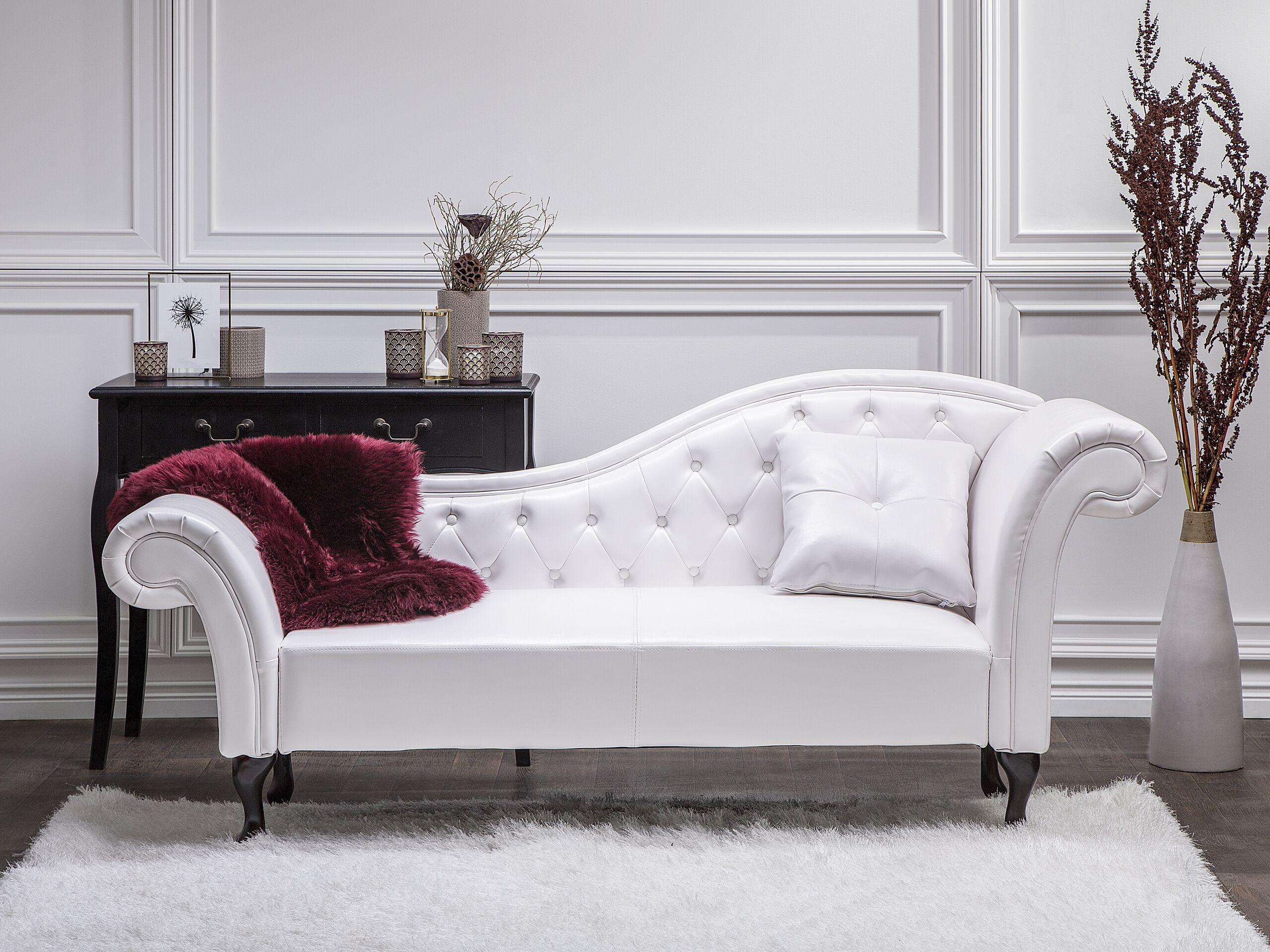 Beliani Chaise longue côté droit en Cuir PU Glamour LATTES  