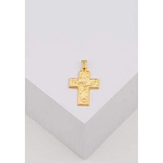 MUAU Schmuck  Anhänger Kreuz Gelbgold 750, 28x15mm 