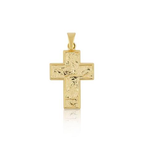MUAU Schmuck  Pendentif croix en or jaune 750, 28x15mm 