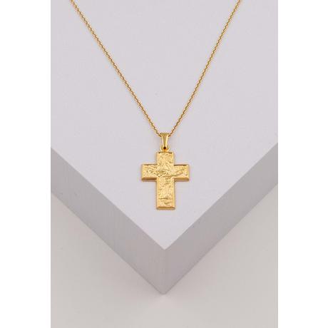 MUAU Schmuck  Anhänger Kreuz Gelbgold 750, 28x15mm 