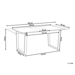 Beliani Ausziehbarer Esstisch aus MDF-Platte Rustikal CAMDEN  