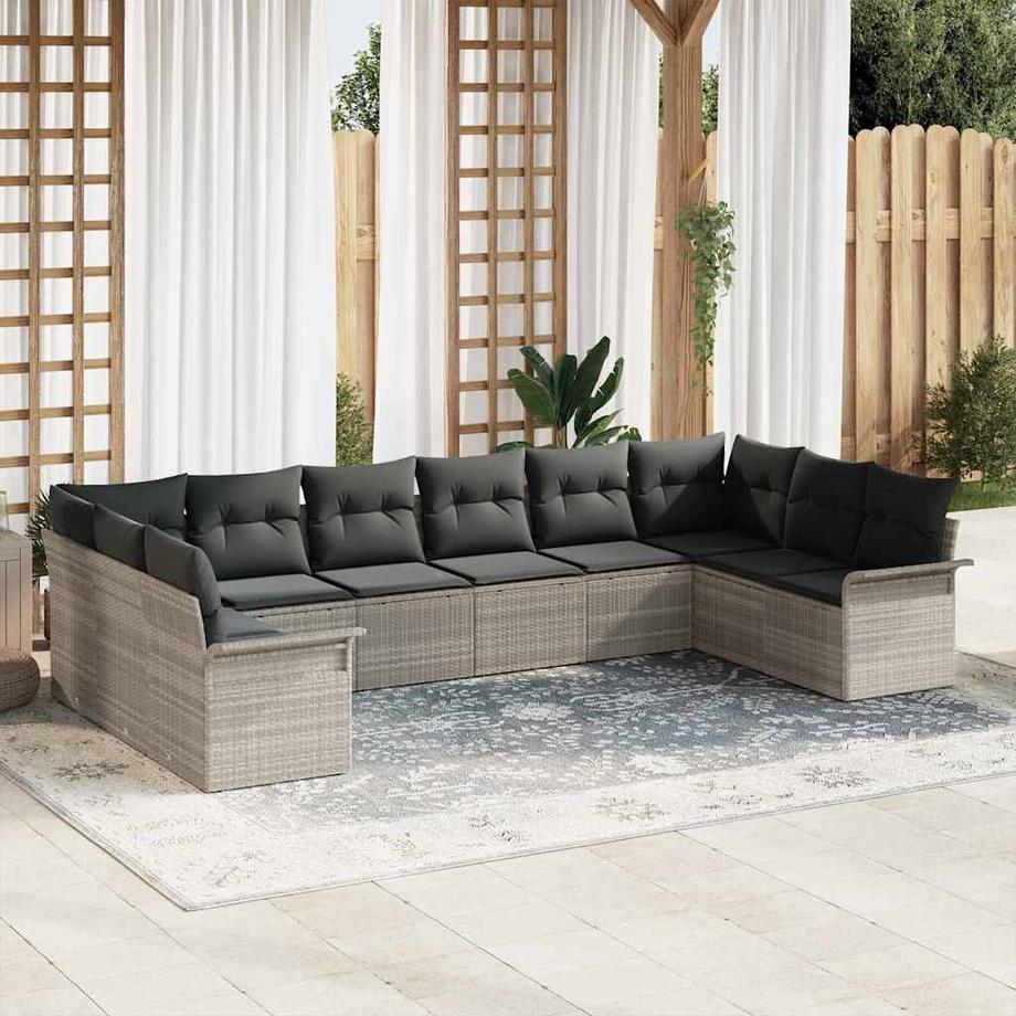 VidaXL Ensemble de canapé modulable poly rattan  