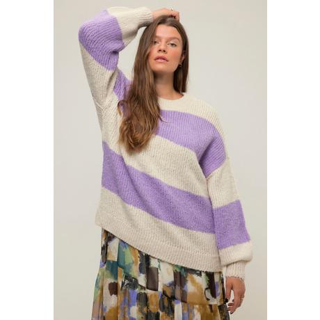 Studio Untold  Pullover, oversized, Grobstrick, Blockstreifen, Rundhals, Langarm 