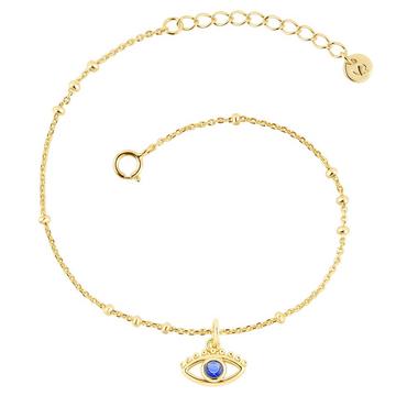 Armband Sterling Silber gelbgold Zirkonia blau