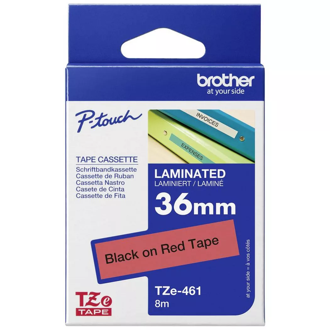 Brother TZe TZe-461 Bandfarbe: Rot Schriftfarbe:Schwarz 36mm 8m
