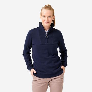 Pull de golf femme coupe-vent zippé coton