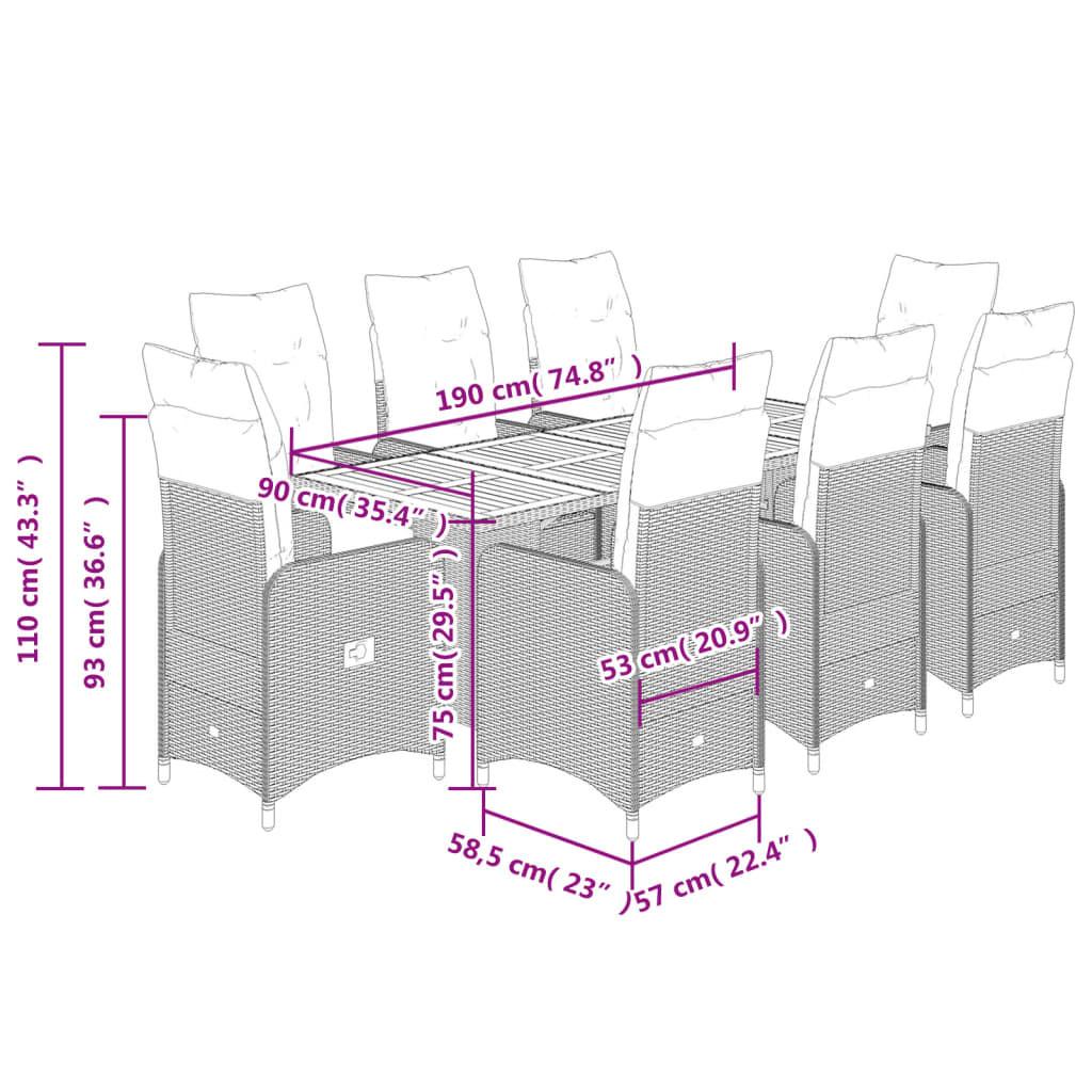 VidaXL Bistro set poly-rattan  