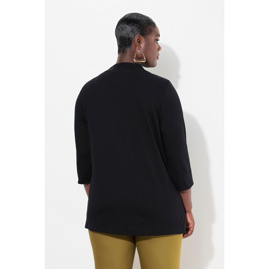 Ulla Popken Maglia Collo Alto Maniche 3/4 Linea ad A  