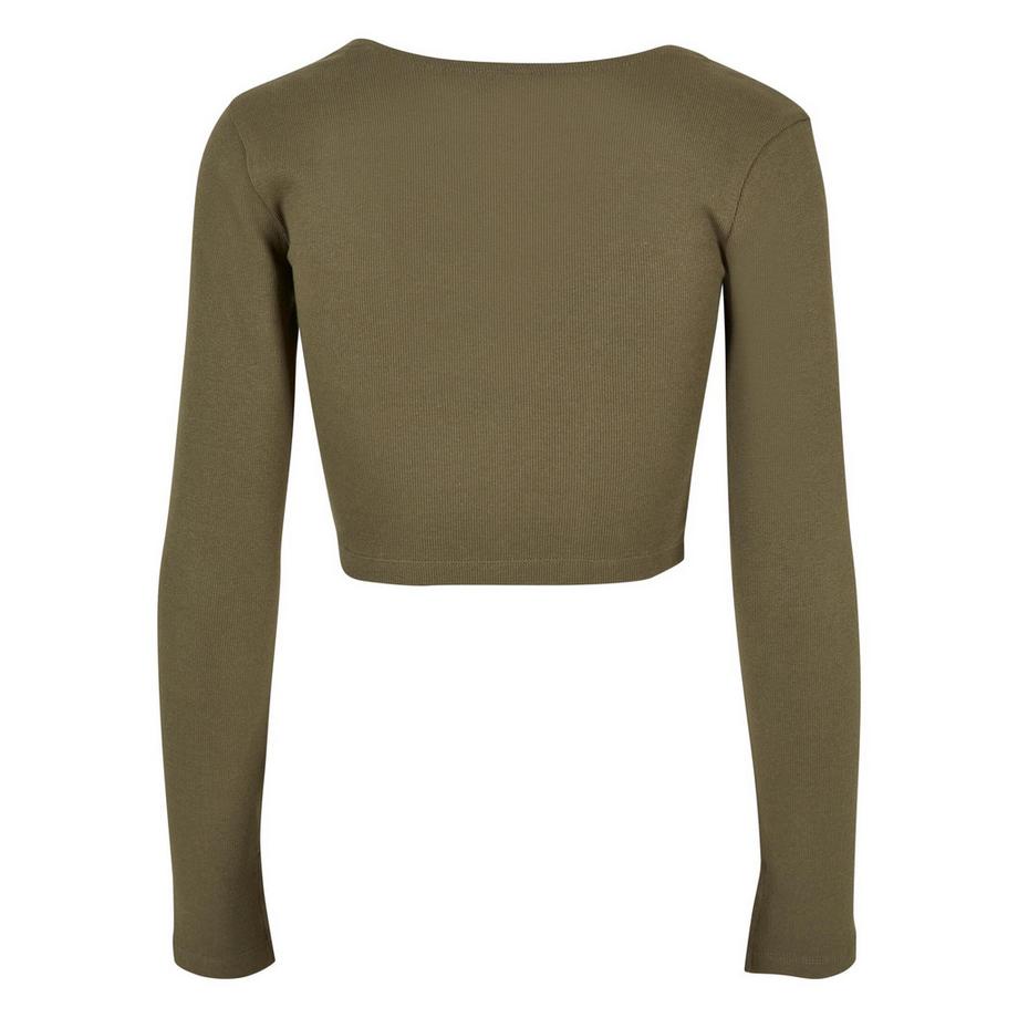 URBAN CLASSICS Crop Langarm Corsage T-Shirt  