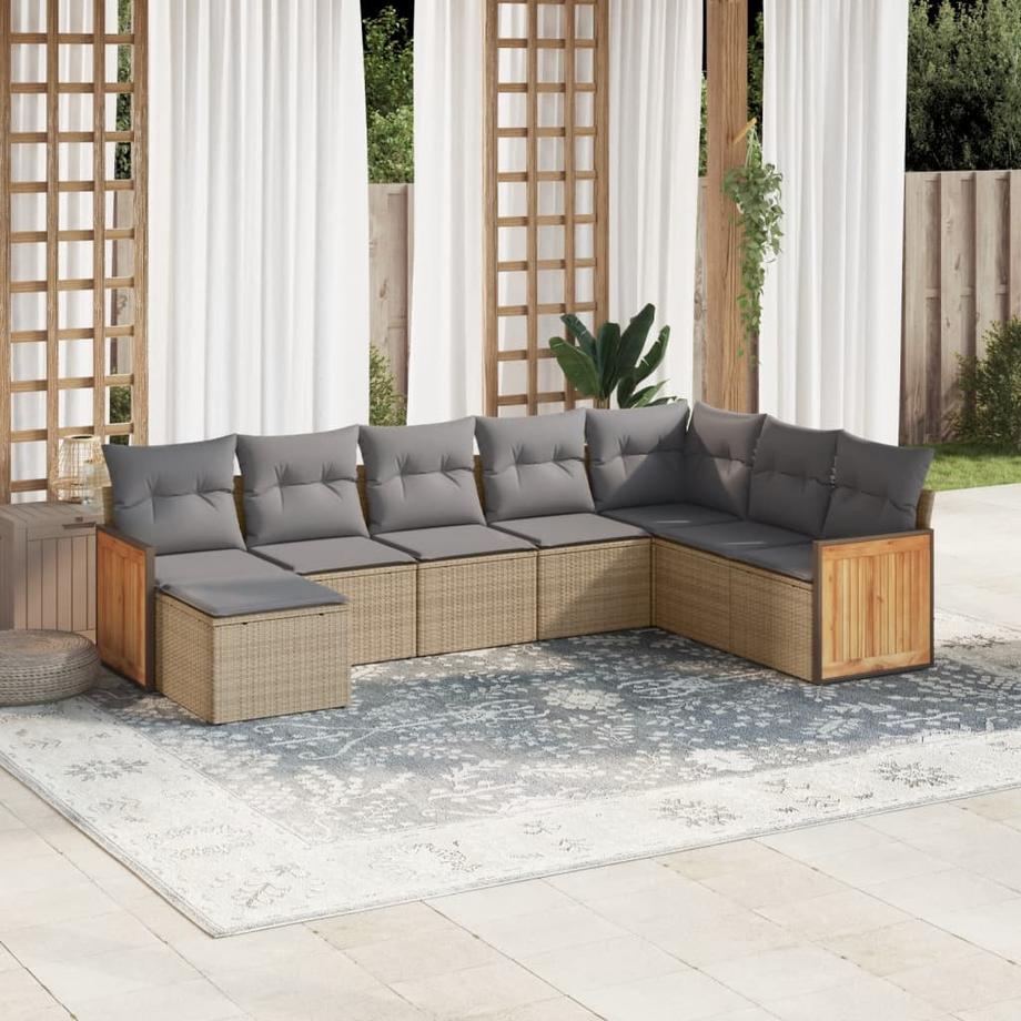 VidaXL set divano da giardino Polirattan  
