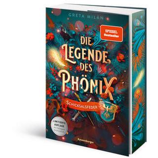 Die Legende des Phönix, Band 2: Schicksalsfeder (SPIEGEL-Bestseller - Limitierte Auflage mit Farbschnitt) Milán, Greta; Phatt, Katt (Umschlaggestaltung) Couverture rigide 