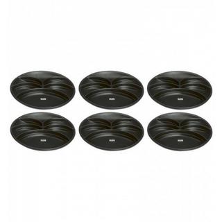 Stöckli 6 schwarze Fondueteller, 6 Stück Keramik - 26 cm  