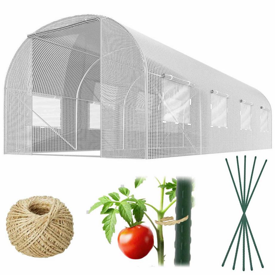 Tunnel da giardino 3 x 4,5 m (13,5 m2) Plonos bianco