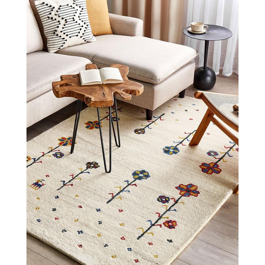 Beliani Teppich aus Wolle Boho HUSUNLU  