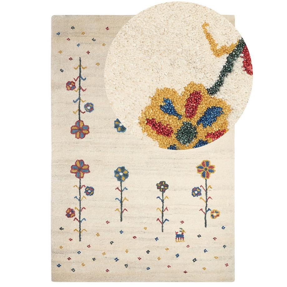 Beliani Teppich aus Wolle Boho HUSUNLU  