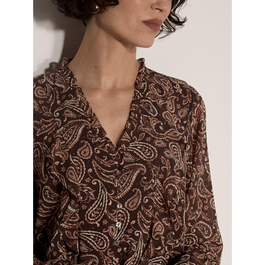 APRICOT Blouse en mousseline à motif paisley avec volants  