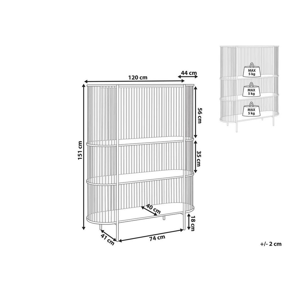 Beliani Regal mit 3 Ebenen aus Eisen Modern BIRSON  