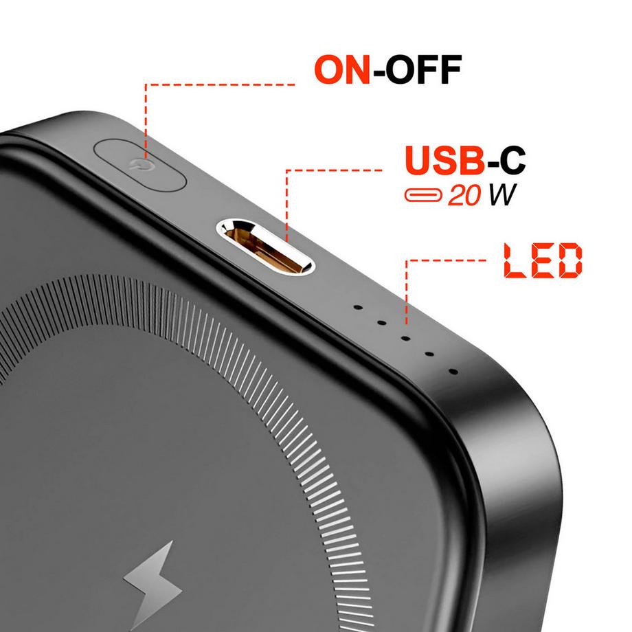 SWISSTEN  Powerbank MagSafe 5000mAh Swissten Noir 