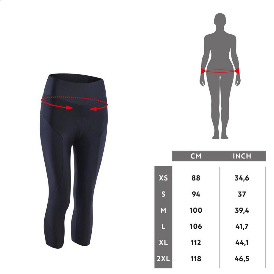 ROCKRIDER  Pantalon 3/4 cycliste femme VTT polyamide 