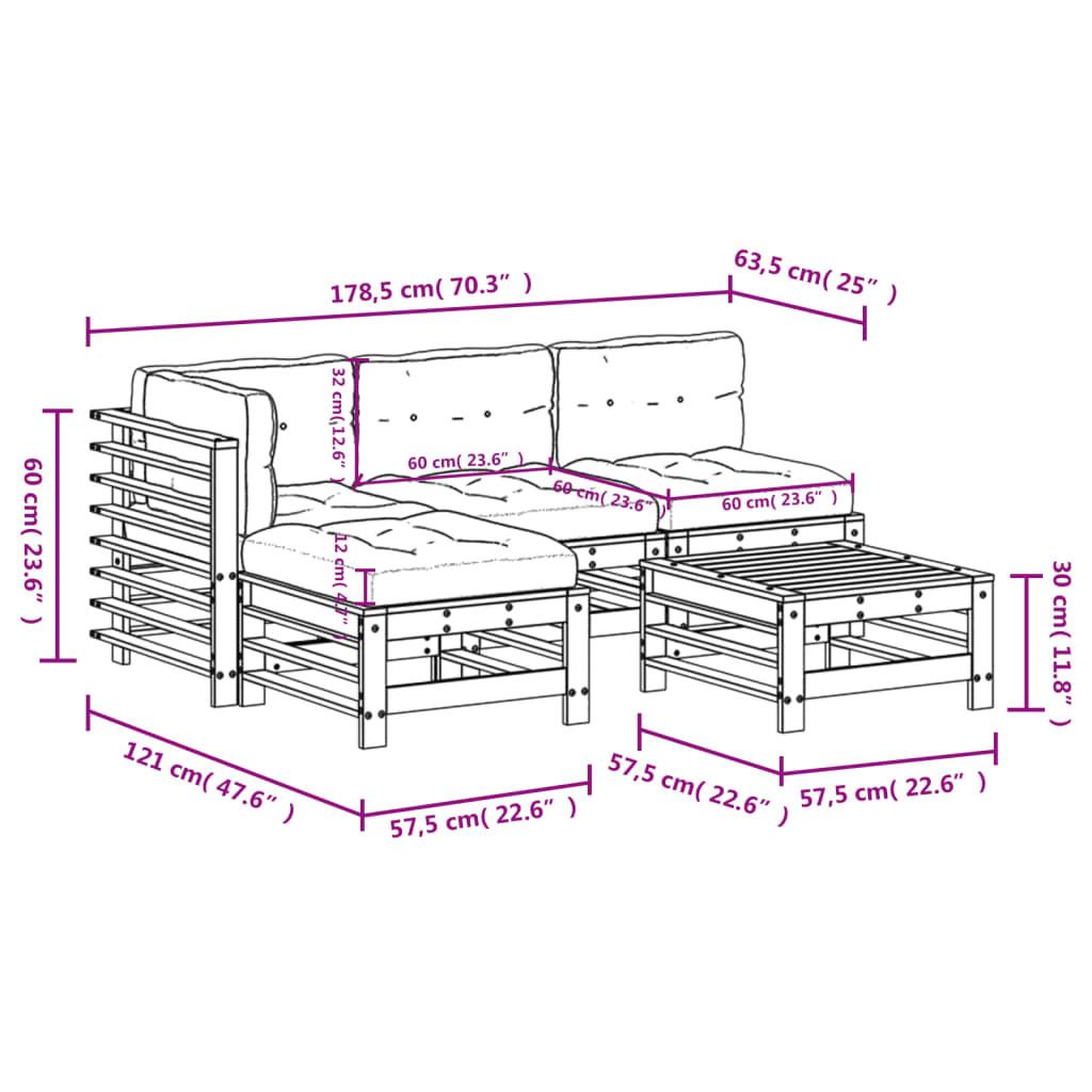 VidaXL set divani da giardino Legno  