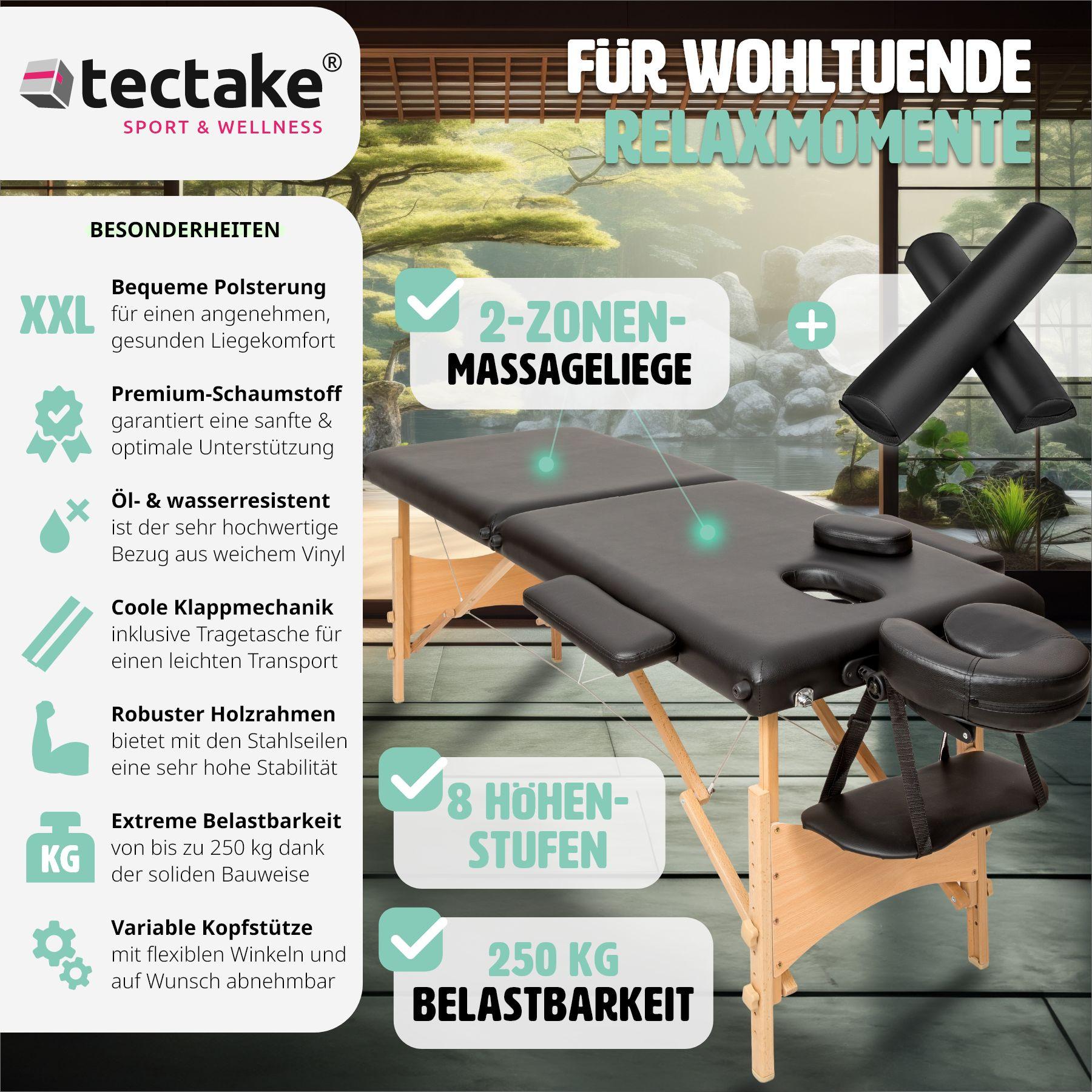 Tectake Ensemble de table de massage Freddi avec rouleaux de massage  