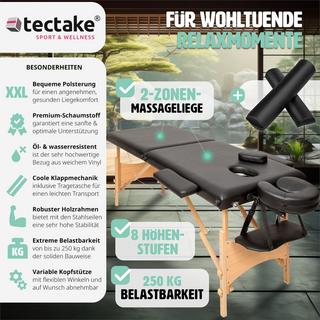 Tectake Ensemble de table de massage Freddi avec rouleaux de massage  